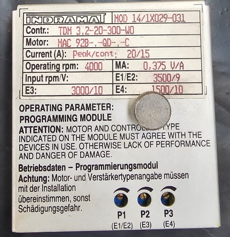 OND-168 Indramat programming module